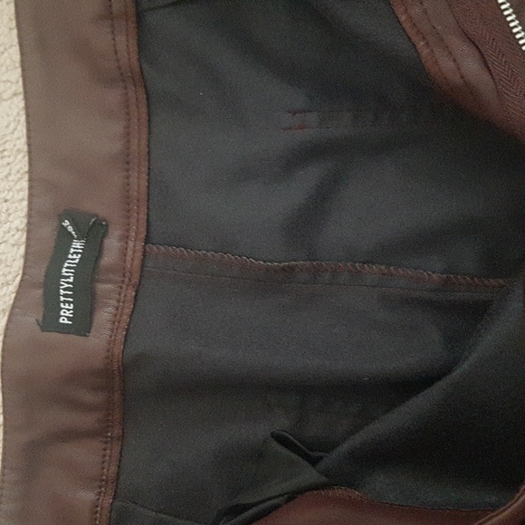 Dark Chocolate Faux Leather Jeans - Picture 4 of 5